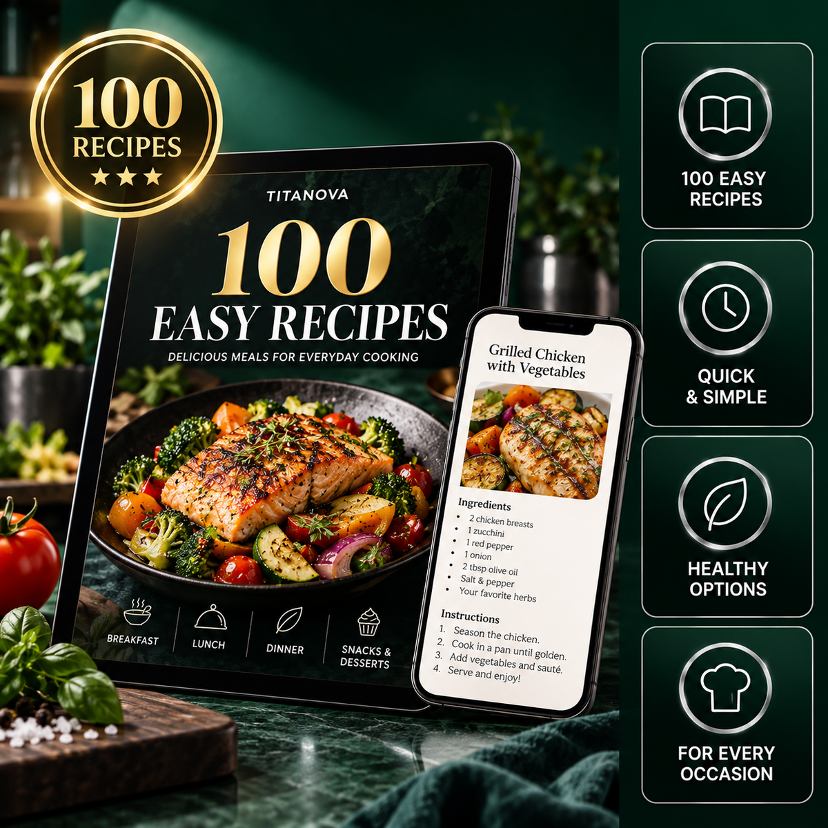 100 Easy Recipes | Digital Cookbook