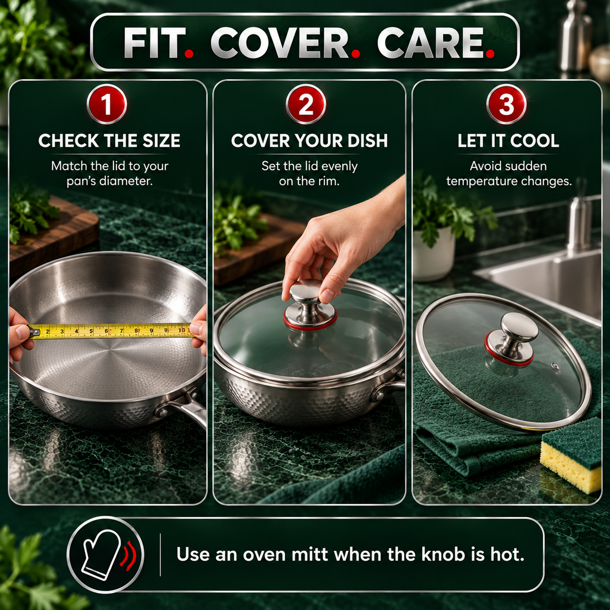 Premium Tempered Glass Lid - TITANOVA®