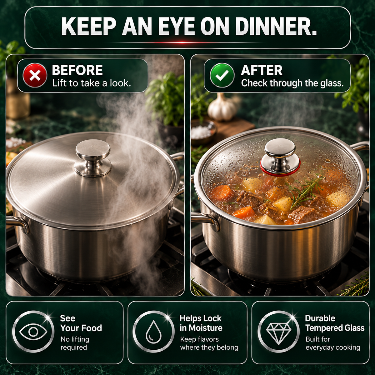 Premium Tempered Glass Lid - TITANOVA®